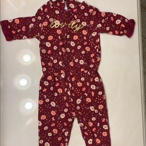 Zip up jumpsuit with hood